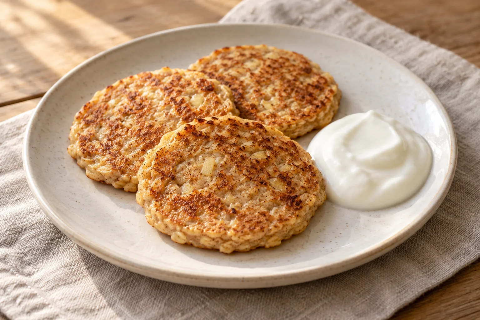 AI-generated illustration of soft apple-oat snack cakes; not a photograph of a kitchen-tested dish.